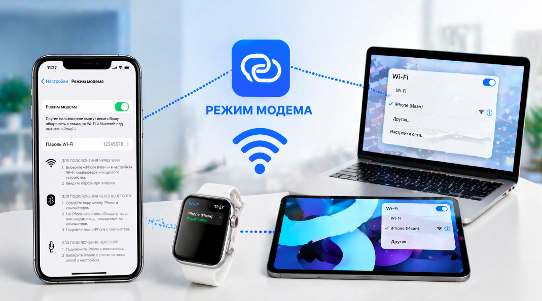 Как исправить режим модема на IPhone?