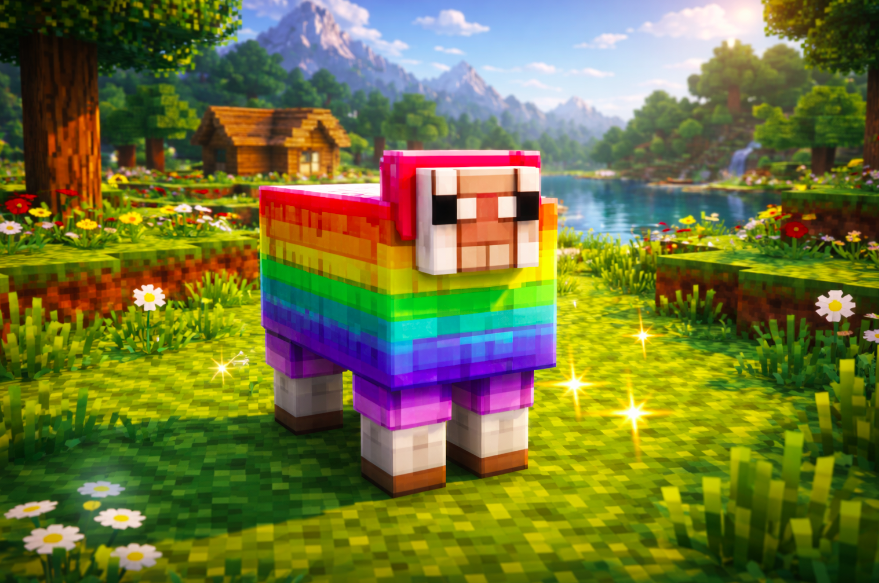 Как сделать радужную овцу?